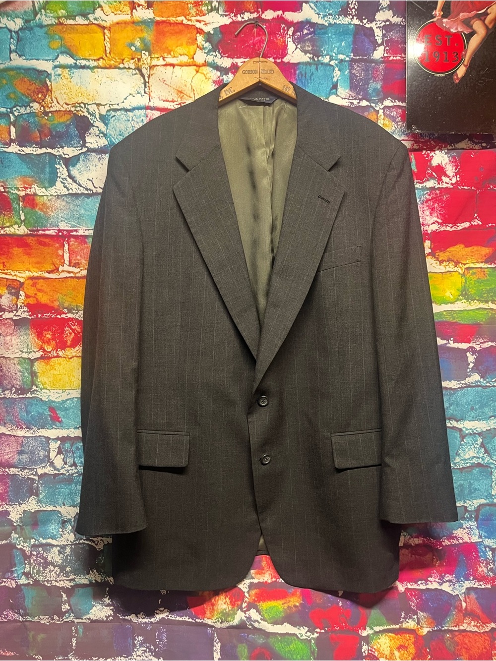 Jos. A. Bank Men's Charcoal Pinstripe Suit Jacket
